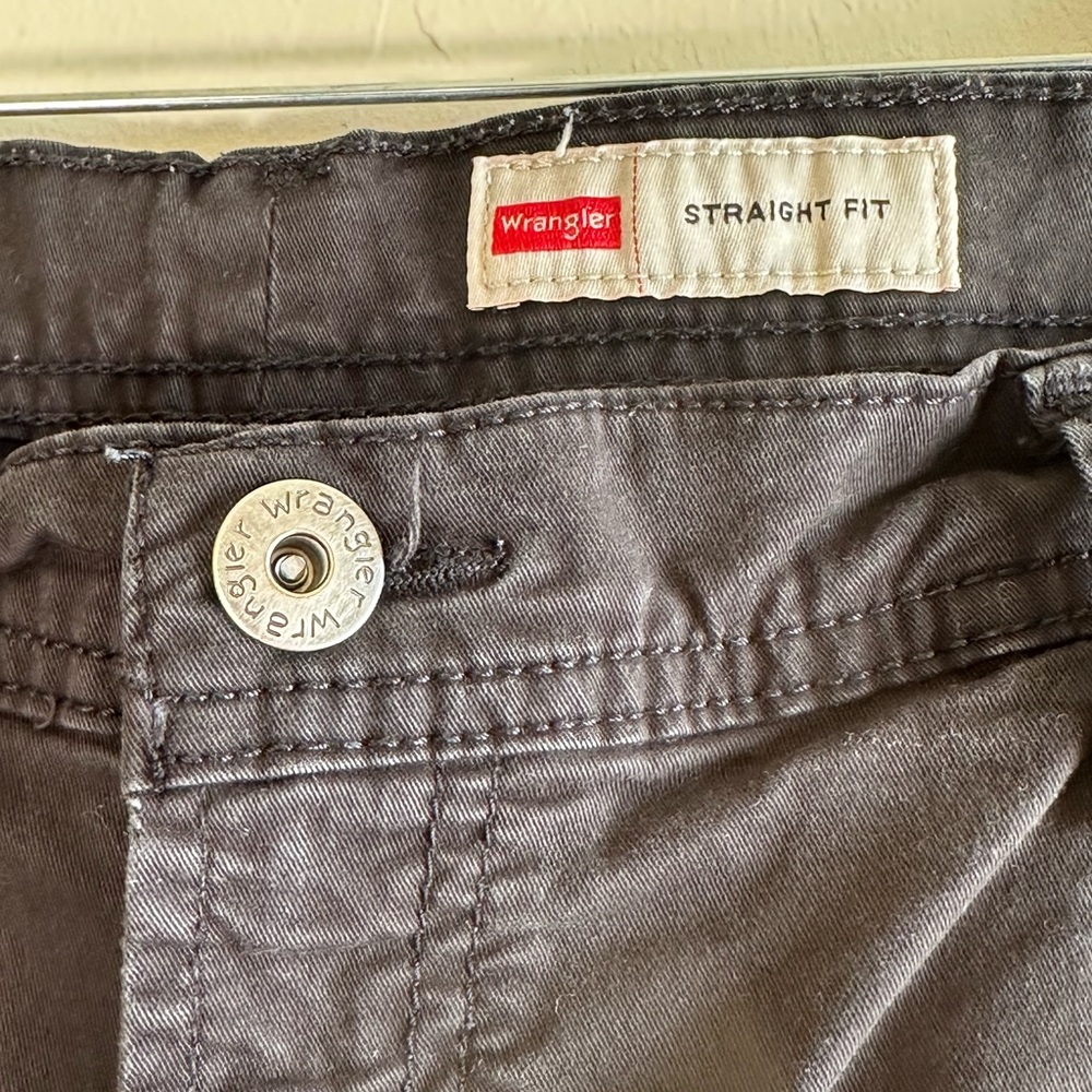 Wrangler Black Straight Fit Chino Style 5 pocket Jeans Sz 40x30 - Picture 3 of 11